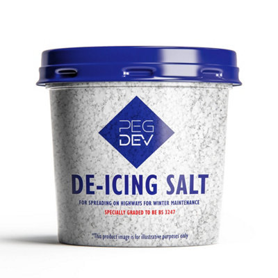 PegdevPdlPremium White De-Icing SaltRapid Snow & Ice Melting FormulaNon-Corrosive & Long-LastingEasy Storage (7Kg) from B&Q