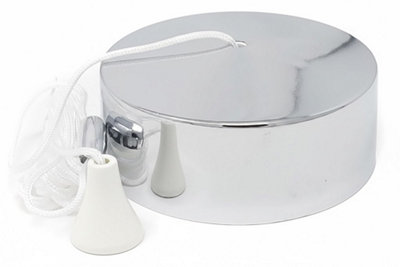 Taps2Traps Bathroom Chrome Plated Ceiling Light Pull Cord Switch 2 Way 6A + Cord & Toggle from B&Q