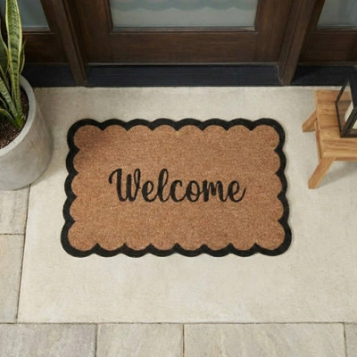 Garden Greatness Scalloped Edge Welcome Coir Doormat from B&Q