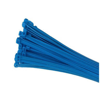 100 X Blue Nylon Cable Ties 200 X 4.8mm / Extra Strong Zip Tie Wraps from B&Q