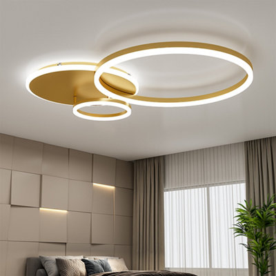 B&Q -  3 Lamp Classic Golden Loops Low Energy Led Ceiling Light Fixture Cool White 65Cm