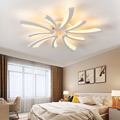 B&Q -  5 Lamp Unique V Shaped Acrylic Led Semi Flush Mount Ceiling Light Fixture Dimmable