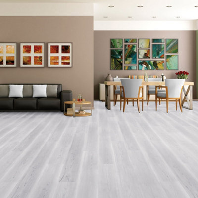 B&Q -  Set Of 7 Waterproof Wood Grain Effect Self Adhesive Plank Pvc Rustic Style Flooring Covering 1M²