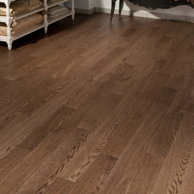 B&Q -  Brown Rustic Wood Grain Effect Self Adhesive Pvc Flooring Planks Waterproof Covering 5M²Set Of 36