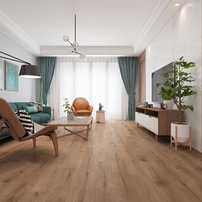 Living And Home Set Of 36 Walnut Effect Wood Grain Self Adhesive Pvc Flooring Planks Waterproof Covering 5M² from B&Q