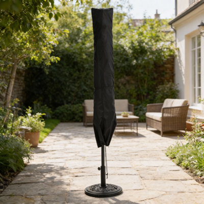 Living And Home Black Waterproof Outdoor Patio Umbrella Parasol Cover With Zipper And Drawstring 210D Oxford48Cm (W) X 185Cm (H) from B&Q