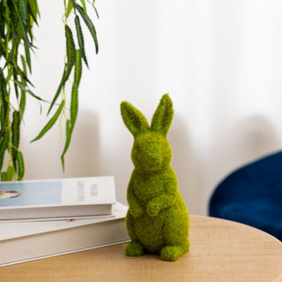 Living And Home Moss Standing Bunny Rabbit Figurine Easter Garden Home Decoration 240 mm from B&Q