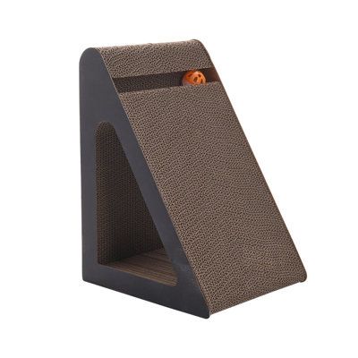 Living And Home Cat Cardboard Scratcher Kitten Scratching Board With Tunnel Hole And Toy Ball