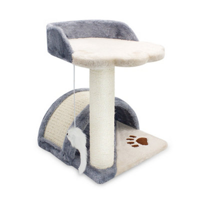 B&Q -  Cat Scratching Post Cat Scratcher With Plush Perch,cat Tree With Dangle Toy