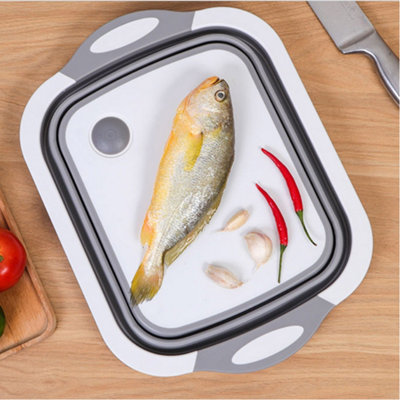 Living And Home 3 In 1 Chopping Board Cutting Board Drain Basket Dish Tub from B&Q