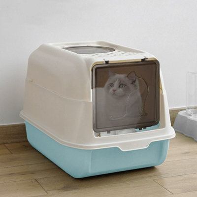 Living And Home Hooded Cat Litter Box Kitten Litter Tray Pet Loo With Scoop from B&Q