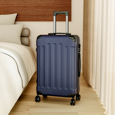 Living And Home Modern Hardside Spinner Suitcase With Combination Lock 20" Blue