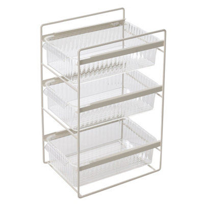 Living And Home 3-Tier Sliding Under Sink Cabinet Organizer