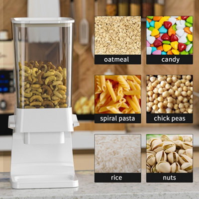 B&Q -  White Food Dispenser Cereal Containers Storage Dispenser Food Storage Container
