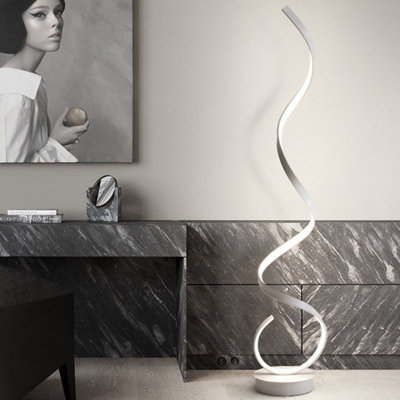 Living And Home Contemporary Led Spiral Floor Lamp Floor Light In White Light Height 131Cm from B&Q