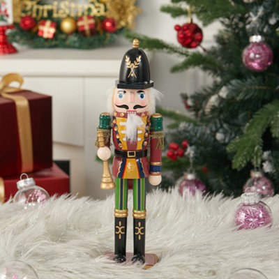 Living And Home Nutcracker Soldier Figurine Tabletop Christmas Decoration Xmas Ornament from B&Q