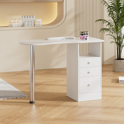 Living And Home Professional Manicure Table Nail Technician Beauty Salon Tech Station Nail Table Storage Desk With 3 Storage Drawer from B&Q