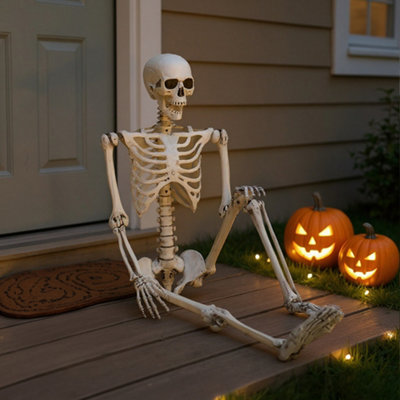 Living And Home Halloween Realistic Full Body Skeleton Hanging Prop Decoration Posable Joints 170Cm from B&Q