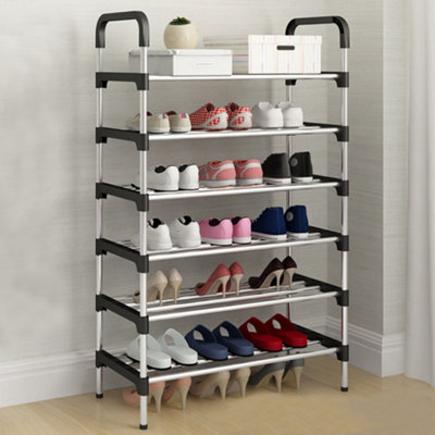 B&Q -  6 Tiers Shoe Rack Shoe Storage Organizer Shelf Space Saving Display Shelves