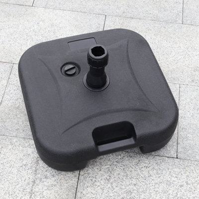 Living And Home Black Pp Square Plastic Water And Sand Filled Freestanding Garden Patio Parasol Base 20Kg from B&Q