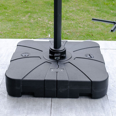 B&Q -  Hdpe Square Plastic Outdoor Umbrella Stand Garden Patio Parasol Base Fillable 100Kg 100L