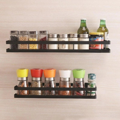 B&Q -  Wall Mounted Spice Rack Organizer Floating Storage Shelf Display Rack W 50 Cm