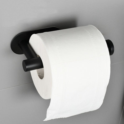 B&Q -  Black Toilet Paper Holder Rustproof Wall Mounted For Bathroom