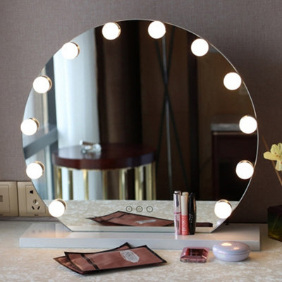 Living And Home Hollywood Vanity Mirror With 12 Dimmable Bulbs And 3 Modes Smart Touch from B&Q