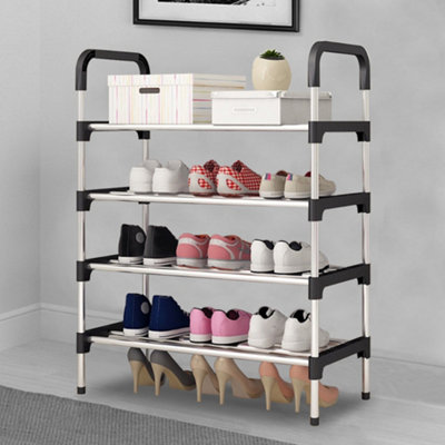 B&Q -  4 Tiers Shoe Rack Shoe Storage Organizer Space Saving Storage Shelf