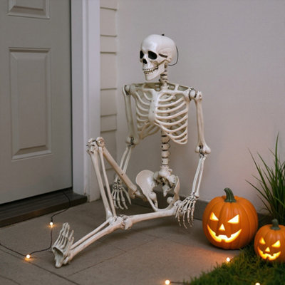 Living And Home Halloween Realistic Full Body Skeleton Prop Decoration Posable Joints 160Cm from B&Q