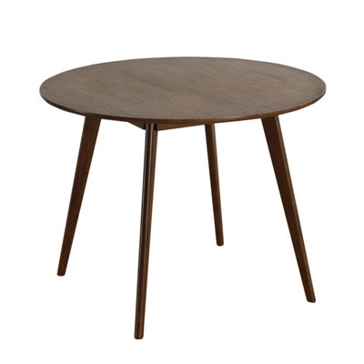Sienna Scandinavian 2-4 Seater Walnut Effect Round Wooden Dining Table100Cm
