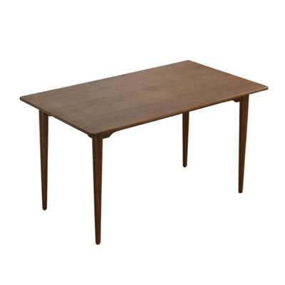 Ashford Mid-Century Modern Walnut Effect 4 Seater Rectangle Wooden Dining Table140Cm