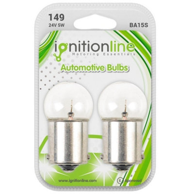 2 X 149 24V 5W Sidelight Tail Commercial Truck Hgv Bayonet Light Bulbs Ba15S from B&Q