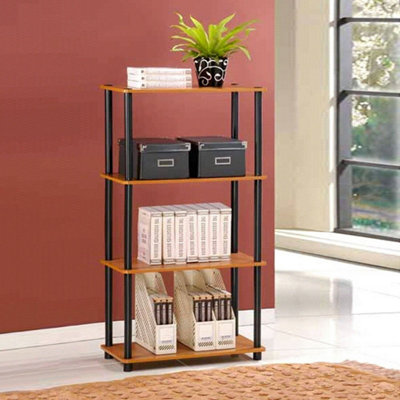 Walplus Furinno Turn-N-Tube 4-Tier Multipurpose Shelf Display RackLight Cherry/black from B&Q