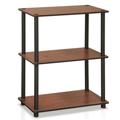 Walplus Furinno Turn-N-Tube 3-Tier Compact Multipurpose Shelf Display RackDark Cherry from B&Q