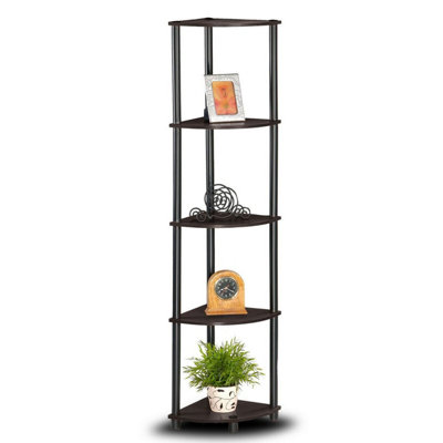 Walplus Turn-N-Tube 5 Tier Corner Display Rack Multipurpose Shelving UnitEspresso/black from B&Q