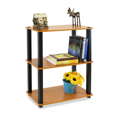 Walplus Furinno Turn-N-Tube 3-Tier Compact Multipurpose Shelf Display RackLight Cherry from B&Q