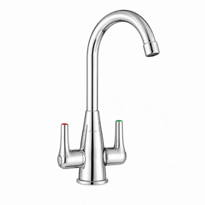 Billtix Chrome Kitchen Mixer TapModern Kitchen Sink Mixer Taps Swivel Spout Twin Lever Kitchen Tap from B&Q