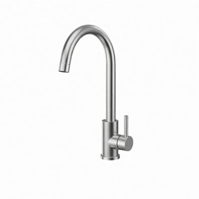 Billtix Kitchen Mixer TapHigh Arc Swivel Spout Single Lever Kitchen Tap1 Hole Kitchen Sink Taps FaucetStainless Steel from B&Q