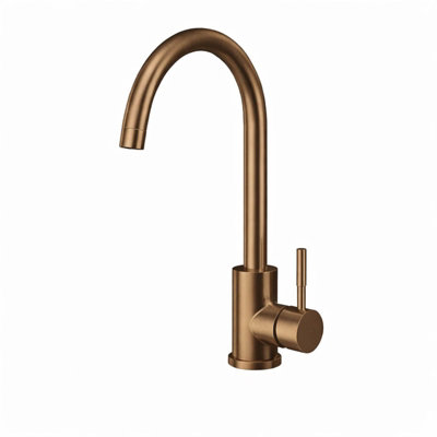 Billtix Kitchen Mixer TapHigh Arc Swivel Spout Single Lever Kitchen Tap1 Hole Kitchen Sink Taps Faucet,brushed Bronze from B&Q