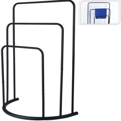 Billtix 3 Tier Freestanding Metal Bathroom Towel Holder Drying Rail Storage StandIn Black. from B&Q