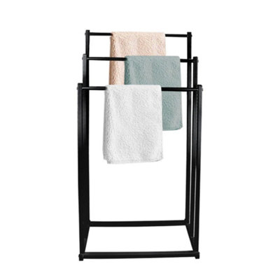 Billtix 3 Tier Freestanding Towel Rail StandMetal Racks Of 86 CmIn Black. from B&Q