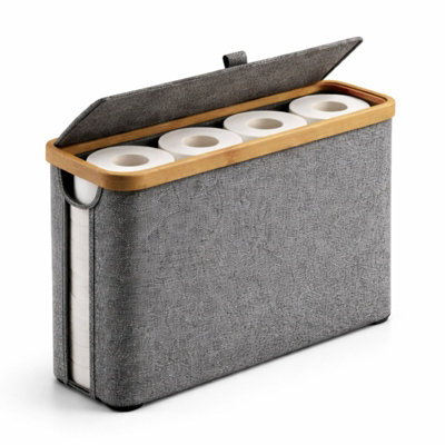 Billtix Toilet Roll Basket Free Standing Toilet Paper Holder Grey Bathroom Storage Basket Tissue Organizer For Bathroom from B&Q