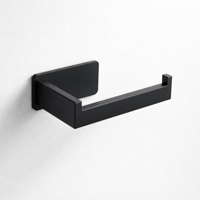 Billtix Black Toilet Roll Holder Wall MountedSelf Adhesive Toilet Paper HolderStainless Steel Stick On Tissue Holder from B&Q