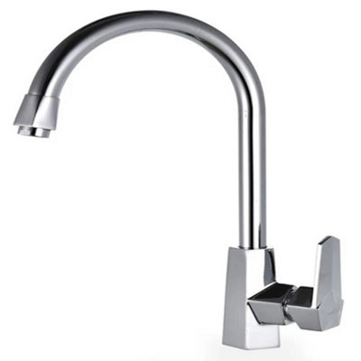 Billtix Kitchen Mixer Tap Chrome Single Lever Sink Tap 360 Swivel Spout Modern Kitchen Tap Durable Brass Faucet from B&Q