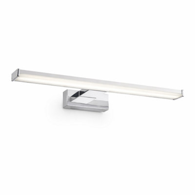 B&Q -  400mm Led Bathroom Mirror Light Chrome Ip44 Vanity Wall Light 8W Daylight White 6500K Modern Over Mirror Lighting
