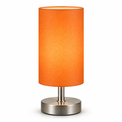Billtix Pink Bedside Touch Table Lamp Dimmable Led Desk Light Fabric Shade Chrome Base Modern Bedroom Night Light Decorative Lamp from B&Q