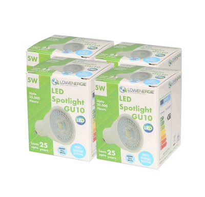 Lowenergie 50W Equivalent Brightness Gu10 5W Led SpotlightDay WhitePack Of 4 from B&Q