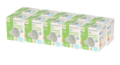 Lowenergie 75W Equivalent Brightness Gu10 7W Led SpotlightWarm WhitePack Of 10 from B&Q