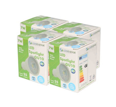Lowenergie 75W Equivalent Brightness Gu10 7W Led SpotlightDay WhitePack Of 4 from B&Q